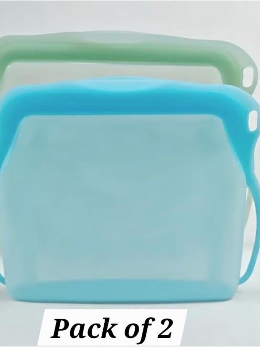 Pack of 2 - Silicone Reusable Food Storage Bags BPA free